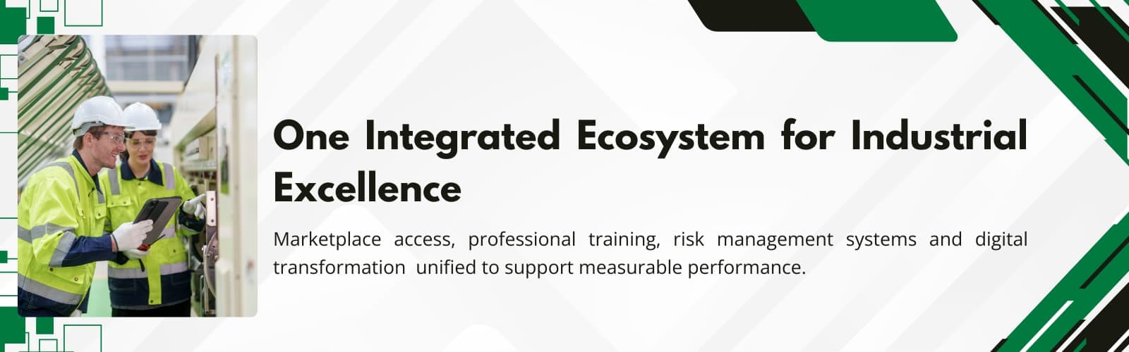 Integrated QHSE ecosystem in Saudi Arabia combining marketplace, professional training, risk management systems, and digital transformation to improve industrial performance