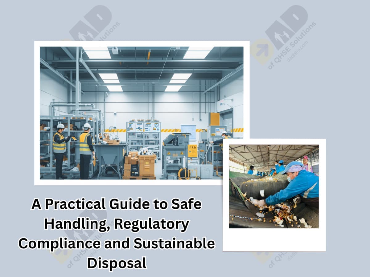 Industrial e-waste recycling and sustainable disposal compliance illustration