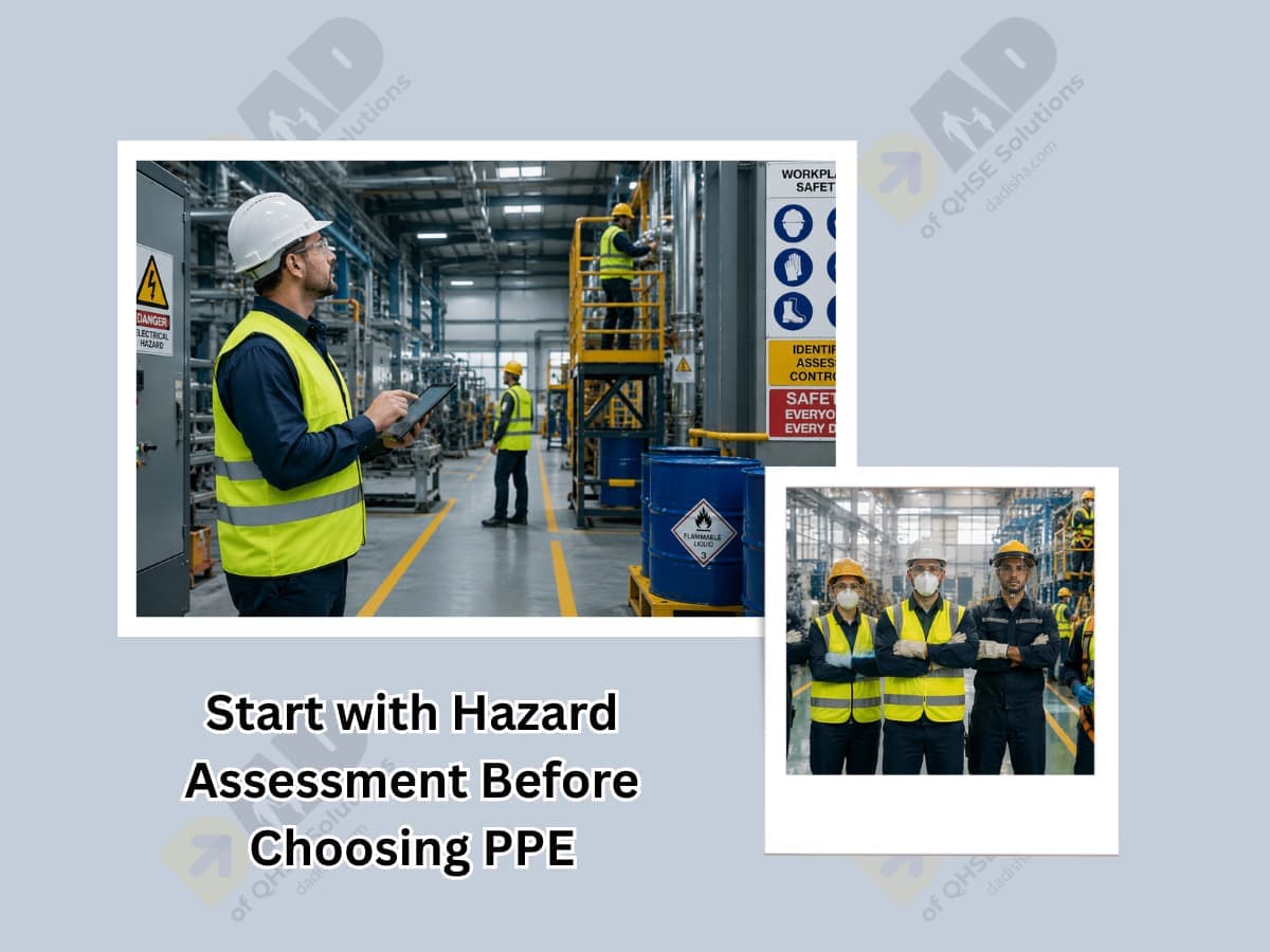 PPE buying guide banner showing workers wearing personal protective equipment for workplace safety.